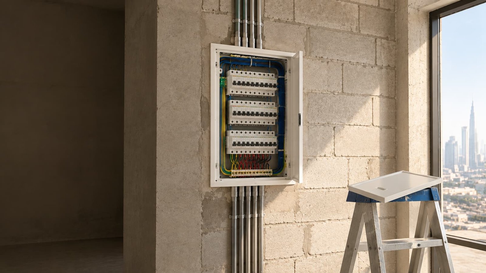 Electrical work in a Dubai home