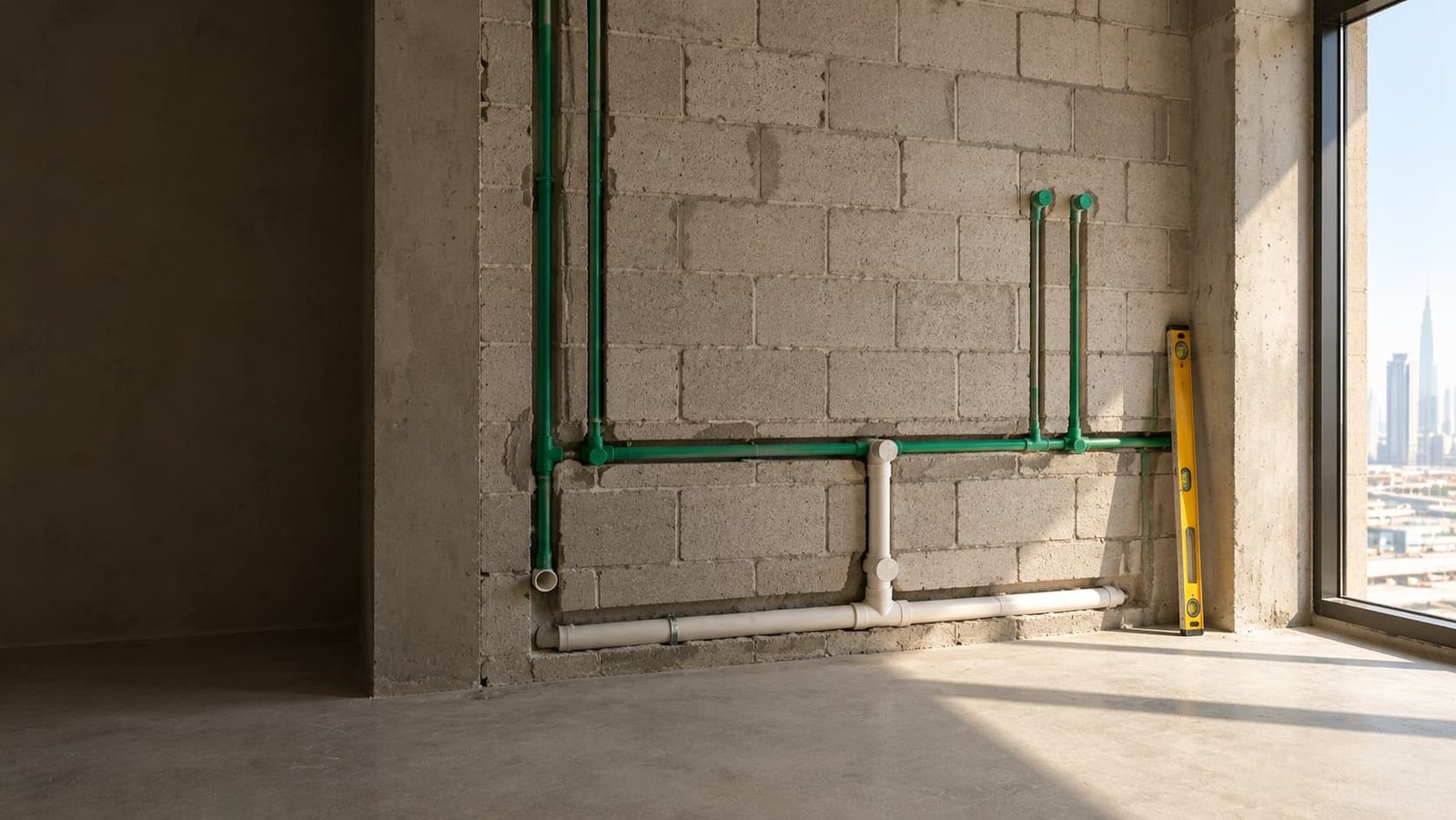 Plumbing work in a Dubai home