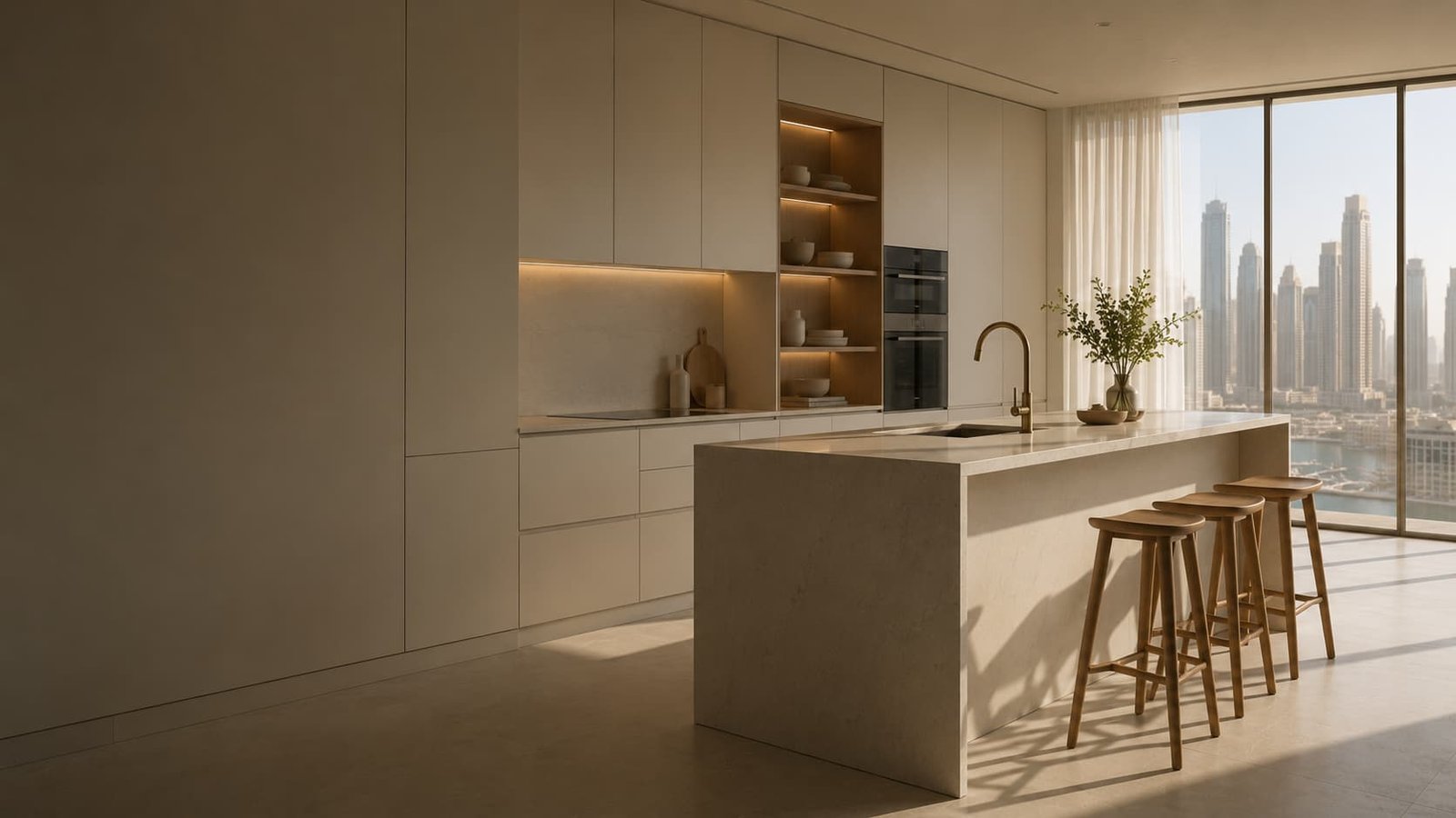 Renovated kitchen in a Dubai home